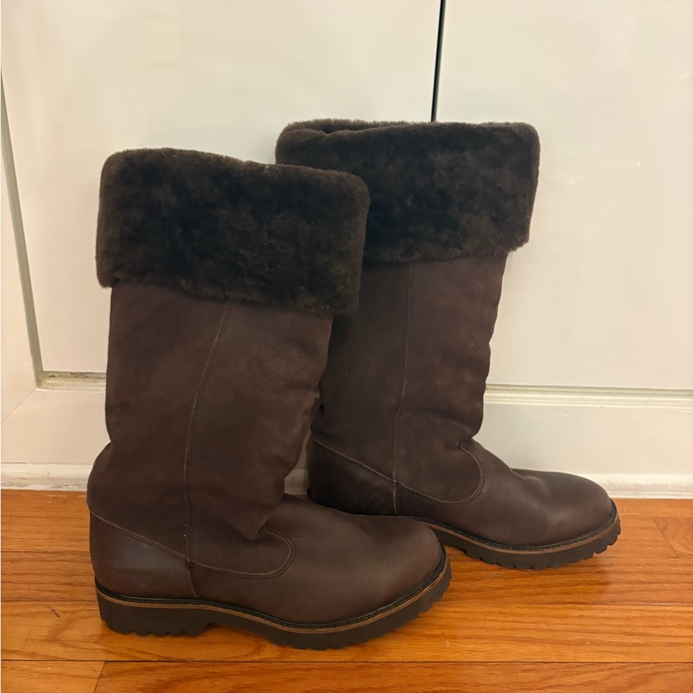 Atwell Danforth water resistant moto boot with fur trim size 8 (like new)